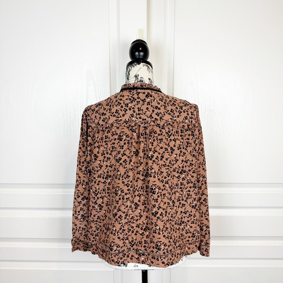 J. Crew Point Sur Blossom Print Silk Popover Blouse - Picture 4 of 7